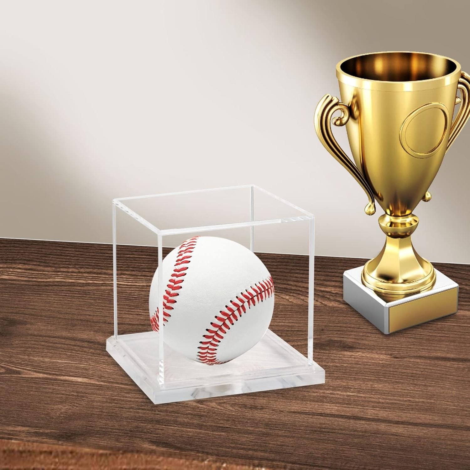 Baseball Display Case, Acrylic Baseball Holder Cube Baseball Box Memorabilia Display Cases for Official Baseball