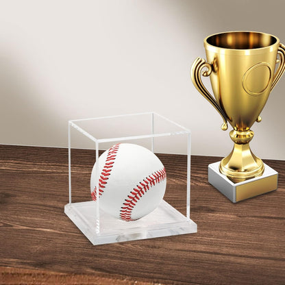 Baseball Display Case, Acrylic Baseball Holder Cube Baseball Box Memorabilia Display Cases for Official Baseball