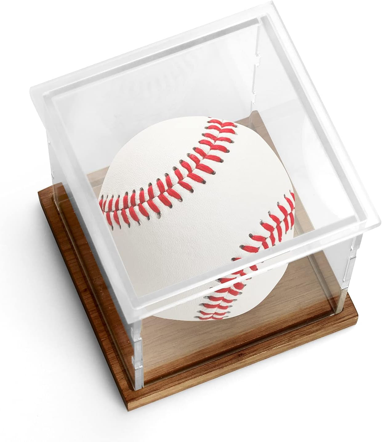 Display Case for Baseballs Clear Acrylic Display Stand Holder UV Protection Dust-Proof Memorabilia Display Case (2 Baseball Cases)